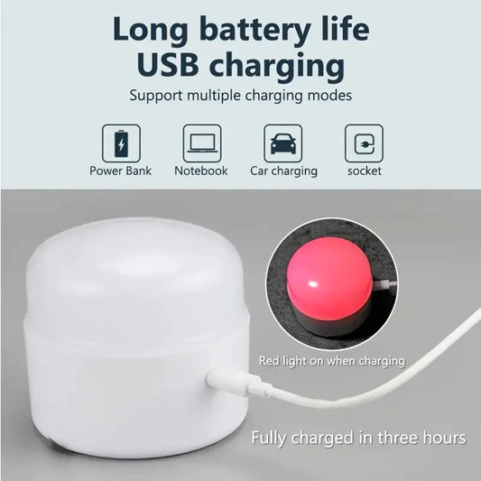 Portable USB Rechargeable LED Camping Light Bulb